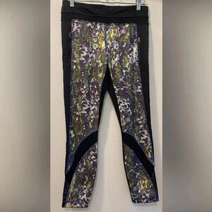 Lululemon Inspire Tights II Full-On Luxtreme (mesh) Floral Sport Sz 8